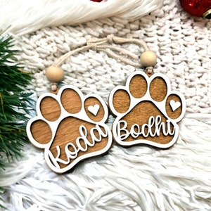 Personalized Dog Paw Ornament | Personalized Dog Paw Stocking Tag | Christmas Stocking | Personalized Dog Ornament