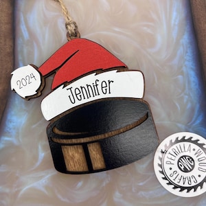 Personalized Lacrosse Ornament | 2025 Lacrosse Santa | Laser Cut | Hand Painted Hockey