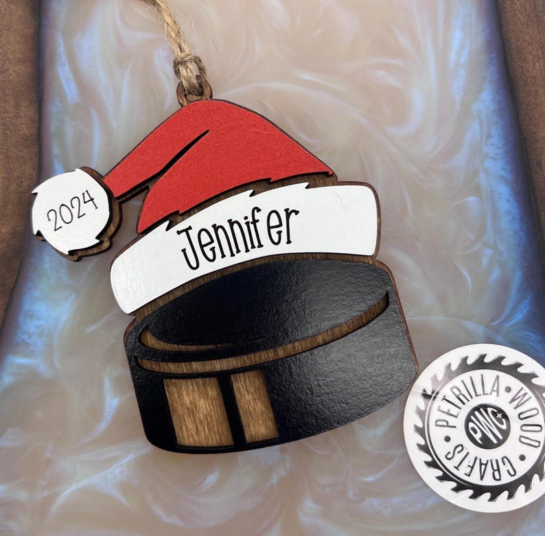 Personalized Lacrosse Ornament | 2025 Lacrosse Santa | Laser Cut | Hand Painted Hockey