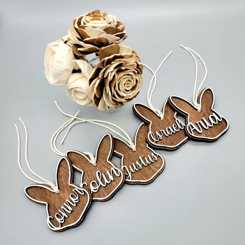 Easter Basket Name Tag Easter Bunny Name Tag Reusable Easter Etsy