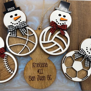 Personalized Sports Ornament| Baseball | Volleyball | Basketball | Personalized Coach Gift | Bocce | Pickleball | Cheerleading |Cheer