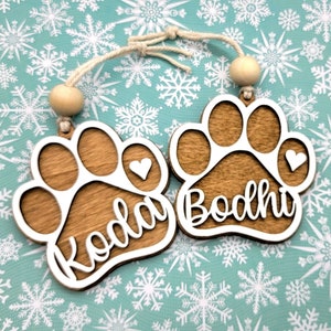 Personalized Dog Paw Ornament | Personalized Dog Paw Stocking Tag | Christmas Stocking | Personalized Dog Ornament