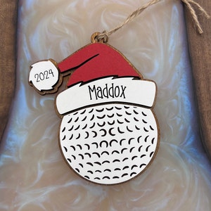 Personalized Lacrosse Ornament | 2025 Lacrosse Santa | Laser Cut | Hand Painted Golf