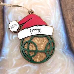 Personalized Lacrosse Ornament | 2025 Lacrosse Santa | Laser Cut | Hand Painted Bocce