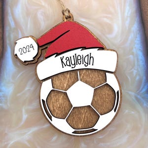 Personalized Lacrosse Ornament | 2025 Lacrosse Santa | Laser Cut | Hand Painted Soccer