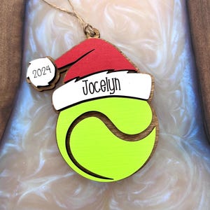 Personalized Lacrosse Ornament | 2025 Lacrosse Santa | Laser Cut | Hand Painted Tennis