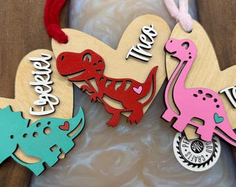 Personalized Dinosaur Valentines Tag | Valentines Dinosaur Tag | T-Rex Tag | Brontosaurus | Triceratops | Personalized Valentines Basket Tag
