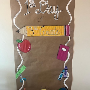 Hand Painted Back to School banner with pencil title