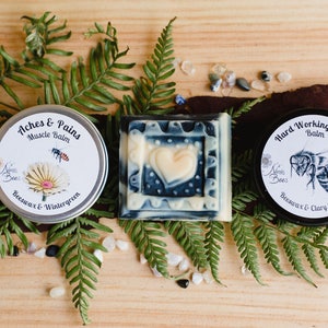 Unisex gift, gift for him, gift box with Muscle balm, Hand balm and charcoal soap. gift for a boy friend Christmas gift image 4