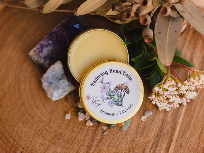 Nina's Bees Hand care product for dry skin. Restoring Balm is a perfect product for dry hands. Its concentrated formular helps to soothe and moisturise dry hands. Perfect gift for nana or a gift for mum.