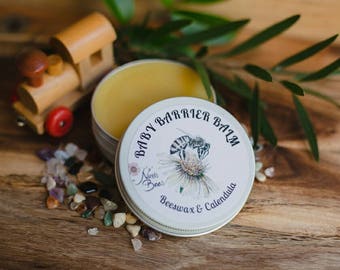 Baby Barrier Balm with Beeswax and Calendula.  Organic Ingredients. Nappy Balm, Baby Salve, Bum Balm.  Safe and gentle for all ages