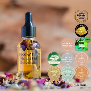 Floral Face & Body Oil – Award-Winning Botanical Skincare | Face Serum for dry or sensitive skin | Gift for her | Natural Beauty Product