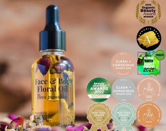 Floral Face & Body Oil: Organic Natural Skincare, Moisturizer
