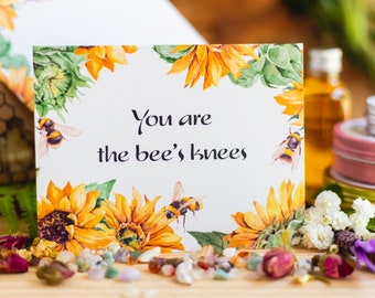 You are the bees knees card, Love card , Valentine's Day card, Love You, Thinking of you, Appreciation message