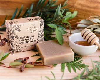 Nettle & Honey Shampoo Bar for Dry and Normal Hair, Natural Rosemary Solid Shampoo