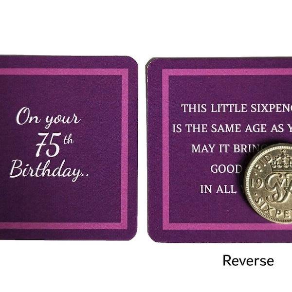 75th birthday gift -1949 lucky sixpence present celebration- birth year