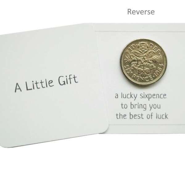 A Little Gift Lucky sixpence general gift for various occasions including wedding favours or as a little token present