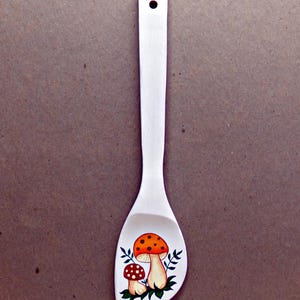 Hand Painted Merry Mushroom Vintage Style Wooden Kitchen Spatula Wall Hanging Cottagecore Mushroom Decor Vintage Mushrooms