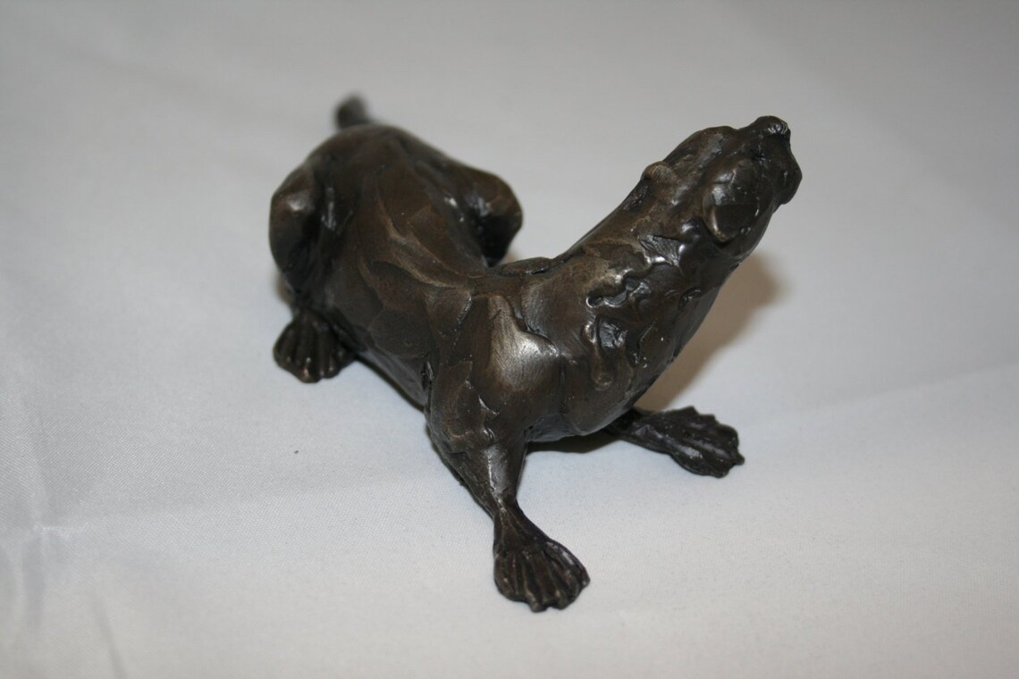 Stunning Open Edition Bronze Otter Sculpture by Paul Jenkins Etsy