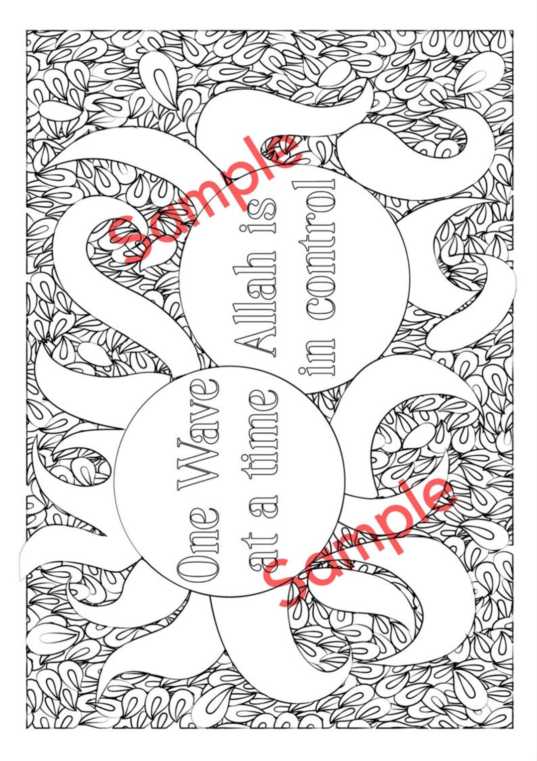 One Wave at a Time, Allah is in Control- Pregnancy Colouring Page and ...