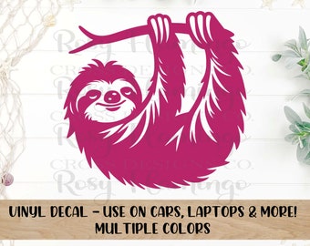 Sloth Decal, Cute Sloth Sticker, Adorable Sloth Graphic, Animal Lover Gift, Sloth Lover, Car Window Decal, Laptop Sticker