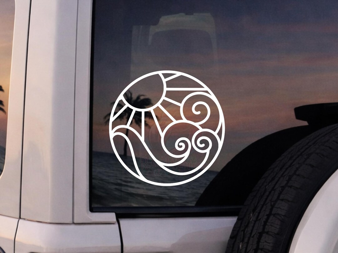 Lake Shape Sticker Lake Life Sun and Waves Vinyl Decal – Lake House Car Sticker – Cabin ...