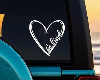 Be Kind Decal Sticker – Kindness Always Heart Vinyl Decal, Positive Quote Bumper Sticker
