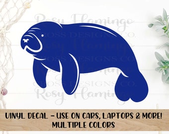 Florida Manatee Decal, Manatee Vinyl Sticker, Florida Native Sticker, Florida Manatees Car Sticker, Manatee Car Truck Laptop Tumbler Decal