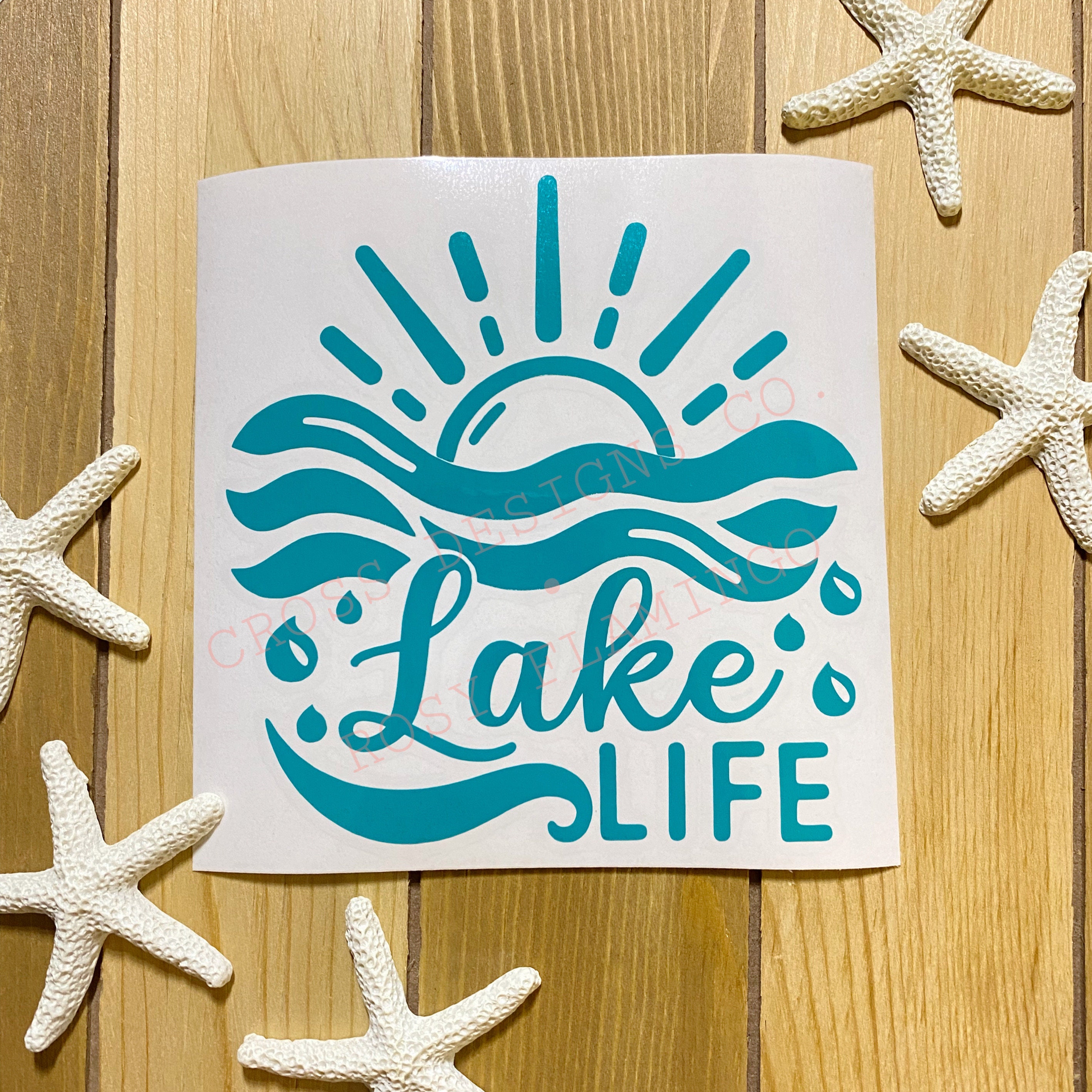 Lake Sticker Designs Lake Life Decal, Living the Lake Life, Lake Junkie, Sun and Waves ...