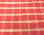 Whole Piece-Coral and Ivory Plaid On 100 Silk Taffeta (2 1 4 Yard Piece)