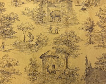 brown toile fabric items