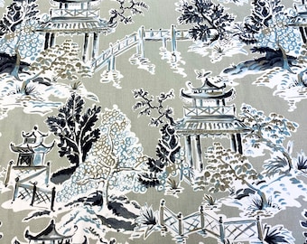 Mesquite East Asian Chinoiserie Toile On Fine 100% Cotton