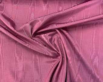 Imported Lustrous Mauve Moire On Fine Cotton Blend (2 Yard Minimum)