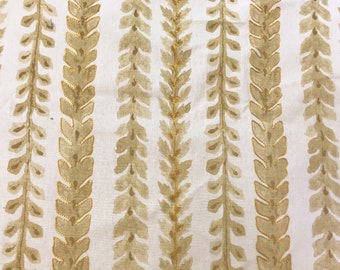 Gold Print and Braid Semi-Embroidery On Fine 100% Cotton