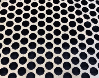 Lustrous Black Fine Cut Velvet Polka Dots
