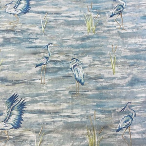 Aqua Stork Semi-Embroidery On Fine 100% Cotton