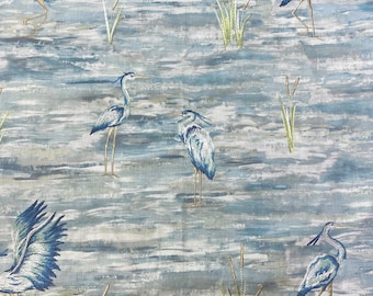 Aqua Stork Semi-Embroidery On Fine 100% Cotton