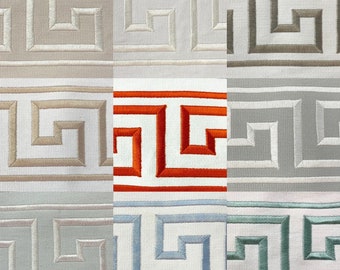 Greek Key Embroidery Fine Cotton Blend Tape Trim (Thin Key) (2 Yard Minimum)