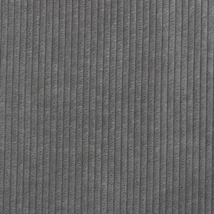 K&ouml;nnte beinhalten: Ein dunkelgrauer Cordstoff mit einer Reihe paralleler vertikaler Rippen oder Streifen. Das Material hat eine weiche, strukturierte Oberfl&auml;che mit gleichm&auml;&szlig;igen Abst&auml;nden zwischen den erhabenen Linien, was ein einheitliches Muster ergibt.