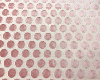 Lustrous Blush Fine Cut Velvet Polka Dots