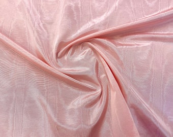 Imported Lustrous Ballet Pink Moire On Fine Cotton Blend (2 Yard Minimum)