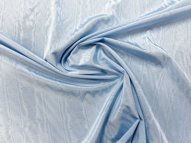 Sky Blue Moire On Fine Cotton Blend Sky Blue Moire On Fine Cotton Blend