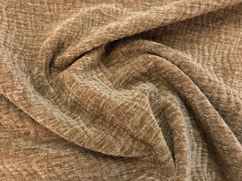 2 Yard Piece Whole Piece-Camel Brown Raised Weave Cotton Blend Velvet