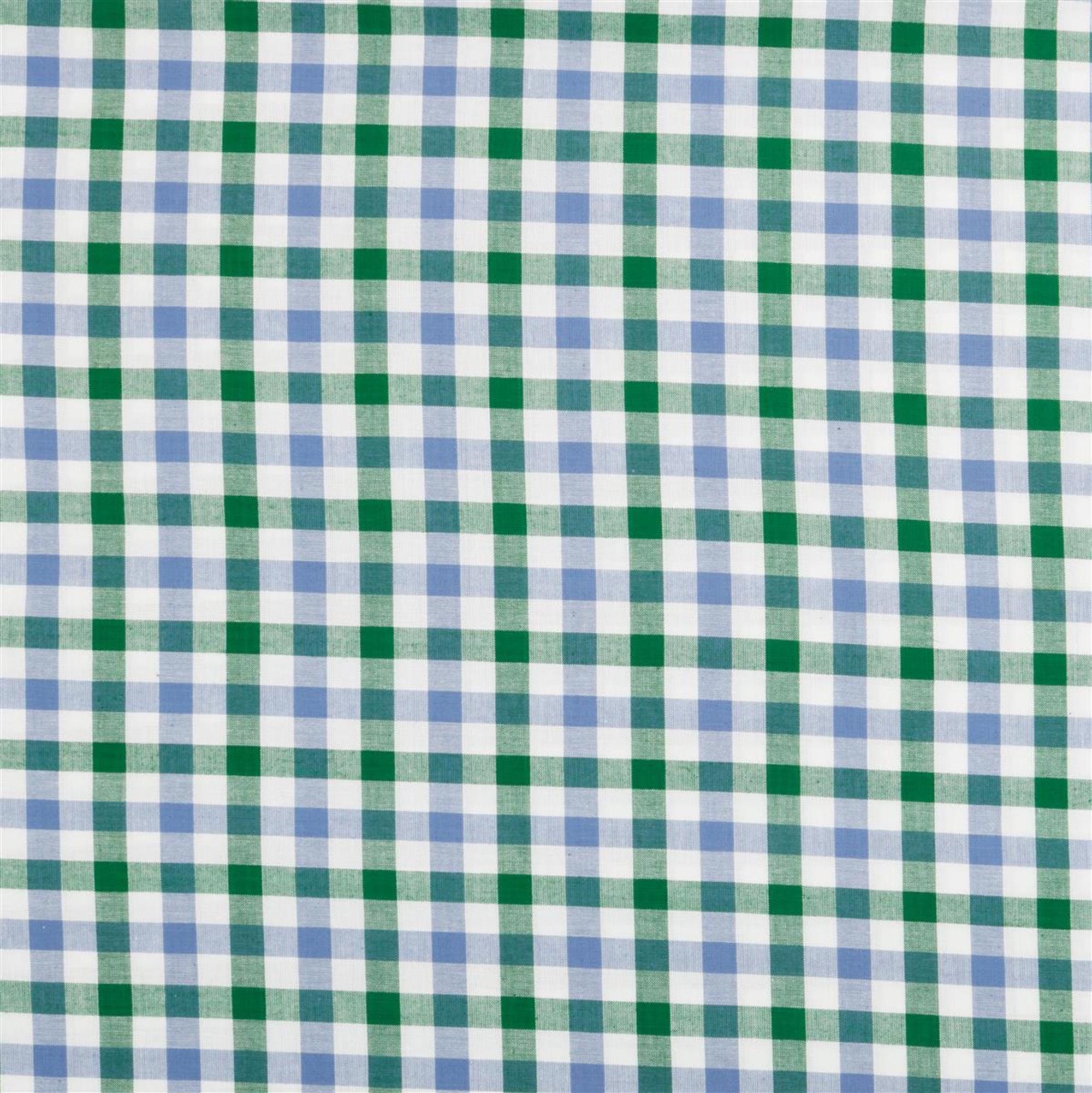 Blue and Green Gingham Checks On Fine 100 Silk Dupioni Etsy