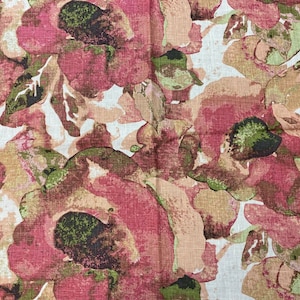 Punch Large Scale Floral On Fine 100% Linen