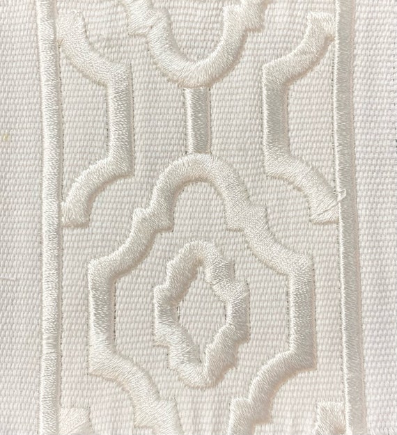 3" White & Green High Quality Woven Embroidery Trim Tape H-013/1