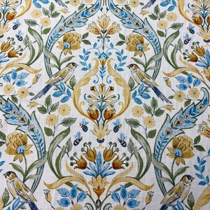 Victorian Bird and Floral Damask Pattern On Fine 100% Cotton (2 Yard Minimum)