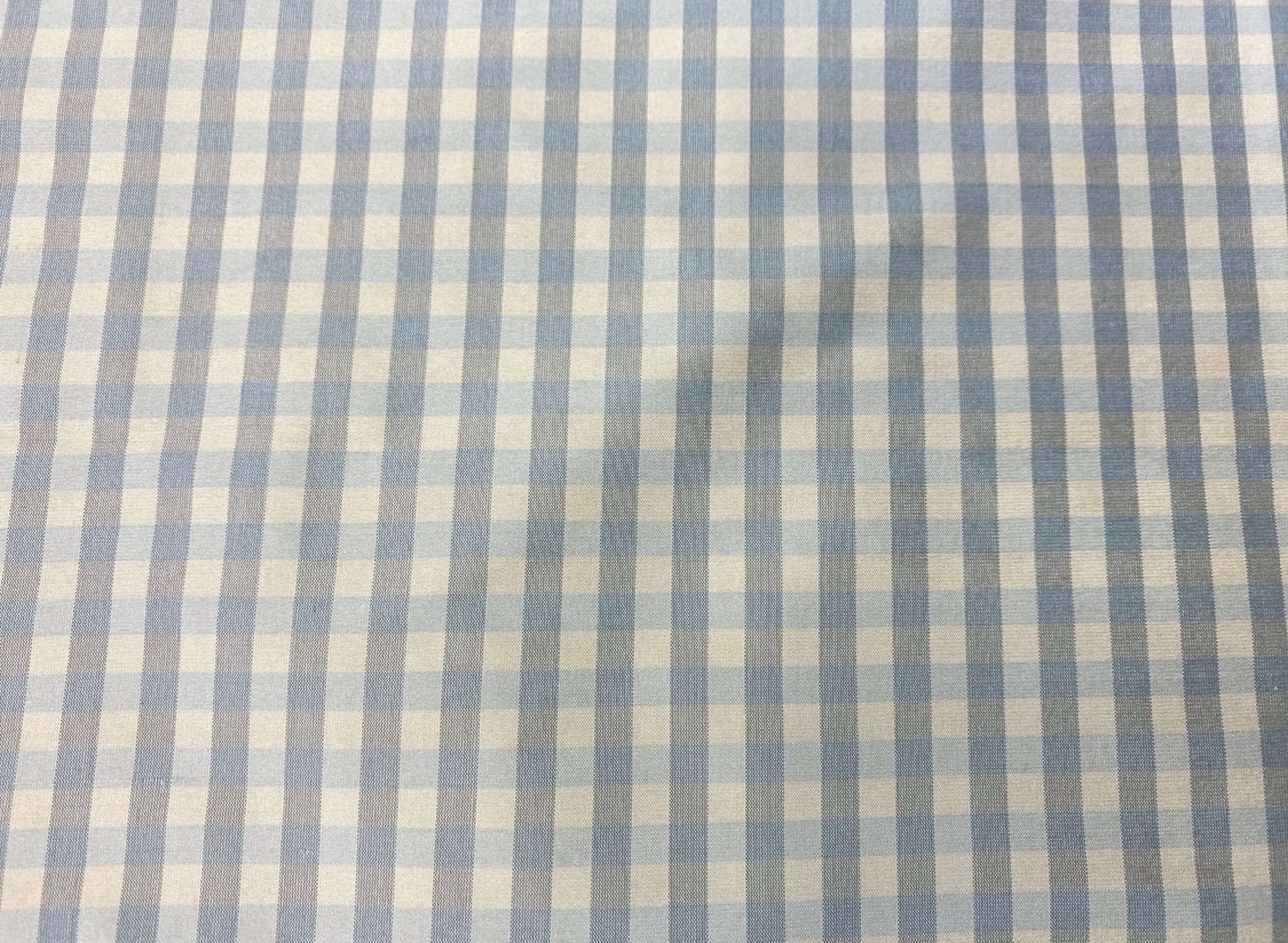 Steel Blue and Cream Gingham Checks on Fine 100% Silk Dupioni - Etsy, image size:2000x1465