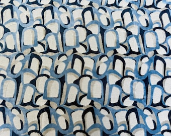 Navy Geometric Grotto Fine Cut Velvet (2 Yard Minimum)