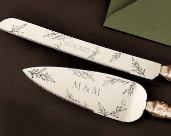 Wedding Cake Server Set, Wedding gift for bride Cake Knife Knife Cake Cutting Set Cake Servers Wedding Cake Server laser engraved knife set